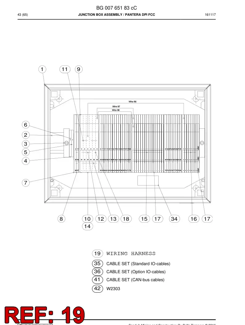 BG00762728a BG 007 627 28a Harness, Wiring - Sandvik Technical Drawing