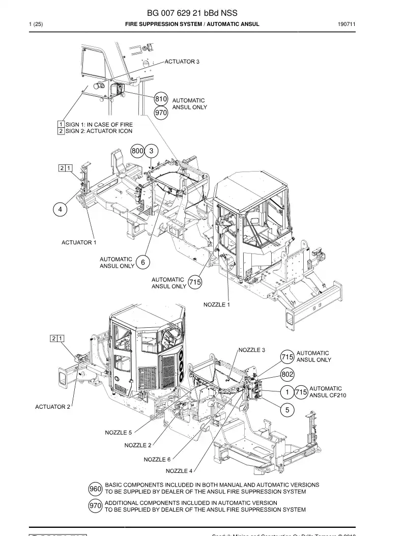 BG00762921b BG 007 629 21b Fire Suppression System - Sandvik Technical Drawing