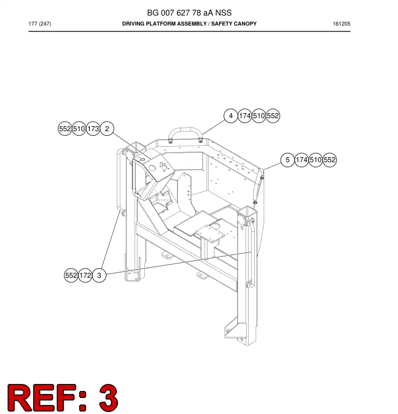 BG00763047a BG 007 630 47a Railing - Sandvik Technical Drawing