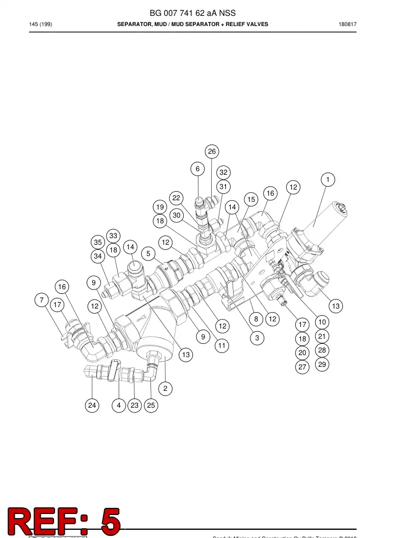 BG00763253a BG 007 632 53a Valve, Check - Sandvik Technical Drawing
