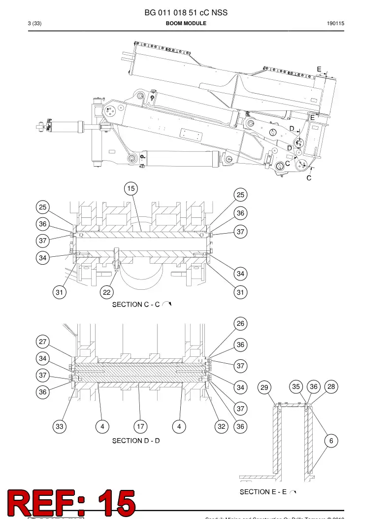 BG00763908b BG 007 639 08b Shaft - Sandvik Technical Drawing