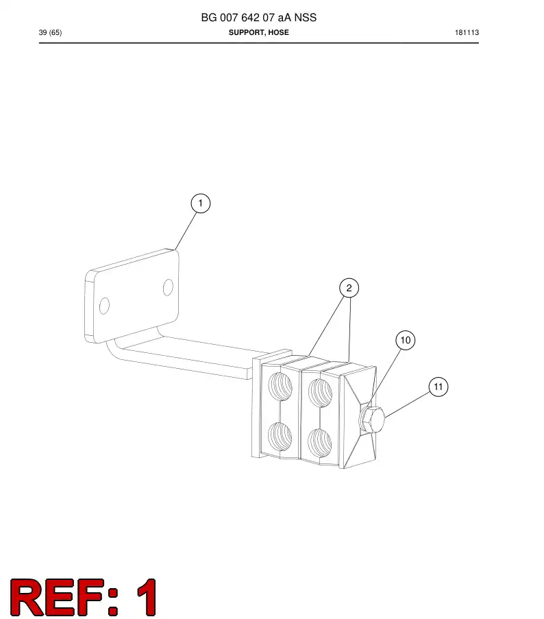 BG00764208a BG 007 642 08a Support, Hose - Sandvik Technical Drawing