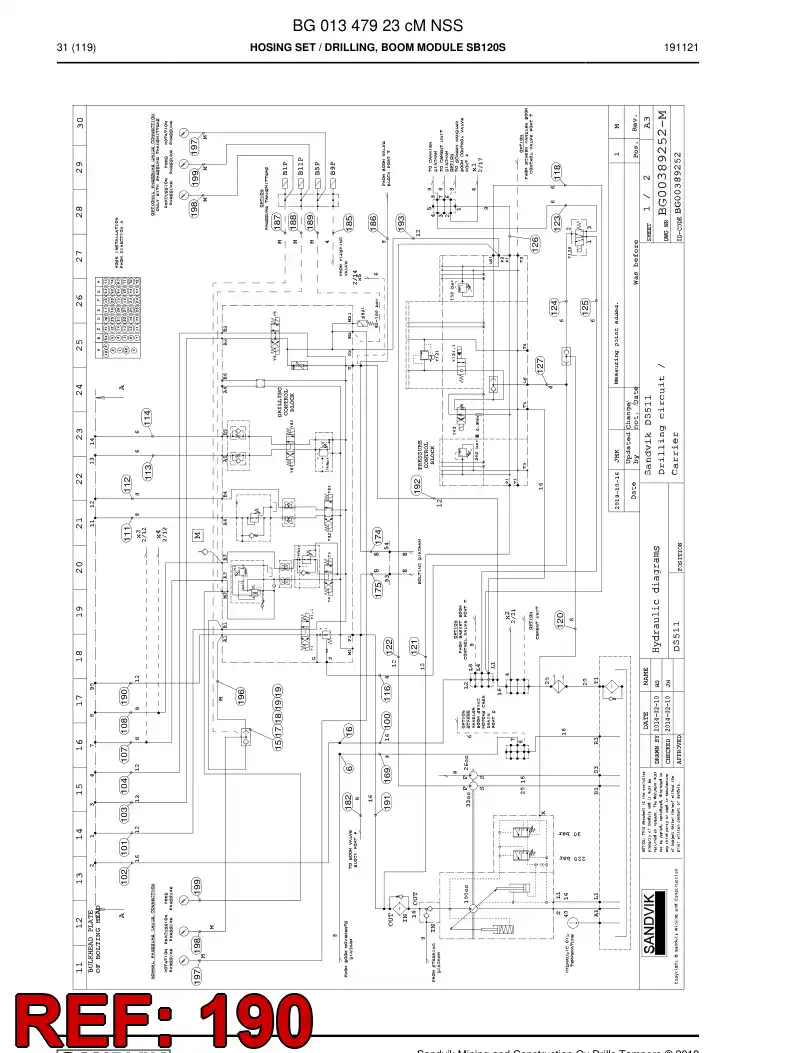 BG00764848a BG 007 648 48a Hose Assembly, Hydraulic - Sandvik Technical Drawing