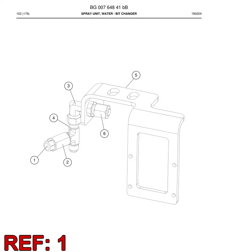 BG00764964a BG 007 649 64a BOQUILLA, AGUA - Sandvik Technical Drawing