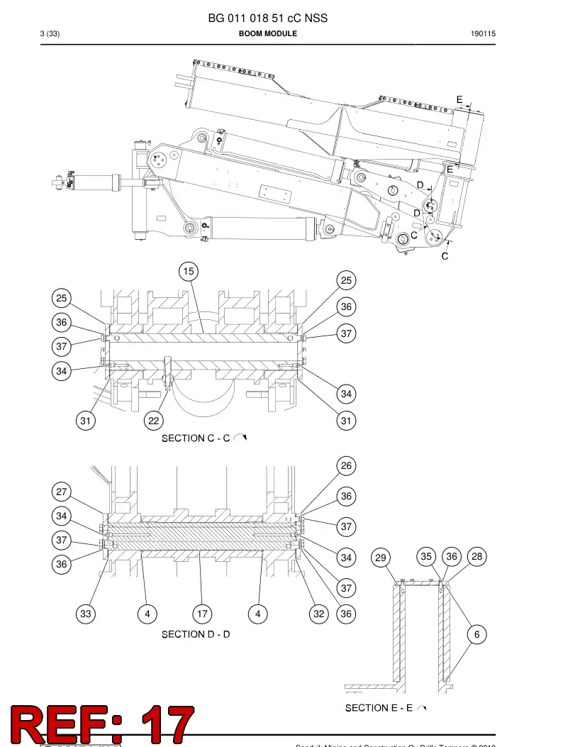 BG00765111a BG 007 651 11a Shaft - Sandvik Technical Drawing