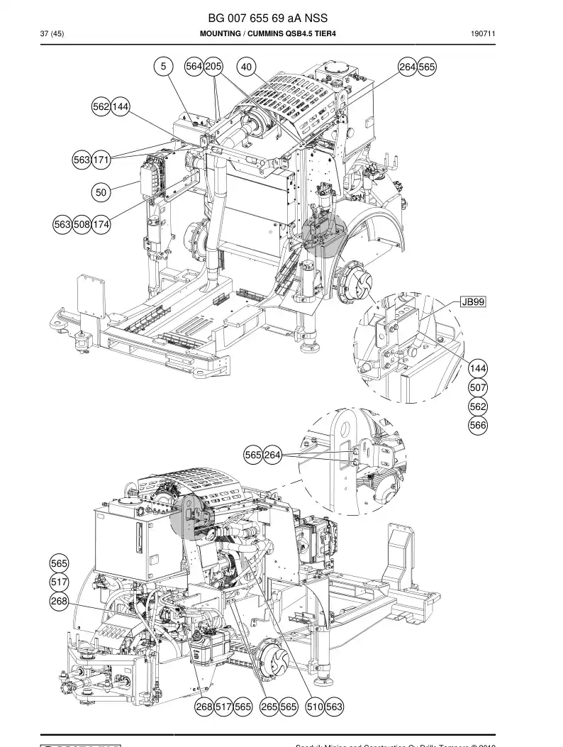 BG00765569a BG 007 655 69a Mounting - Sandvik Technical Drawing