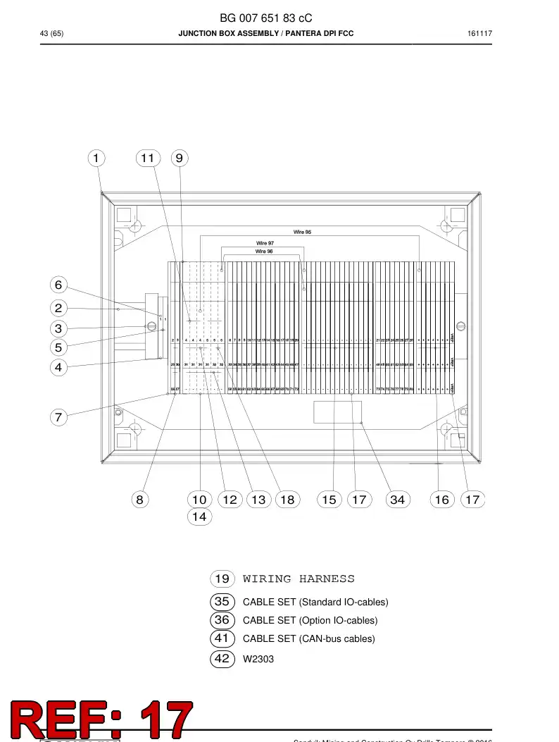 BG00765642a BG 007 656 42a Terminal Block, Multi-Level - Sandvik Technical Drawing