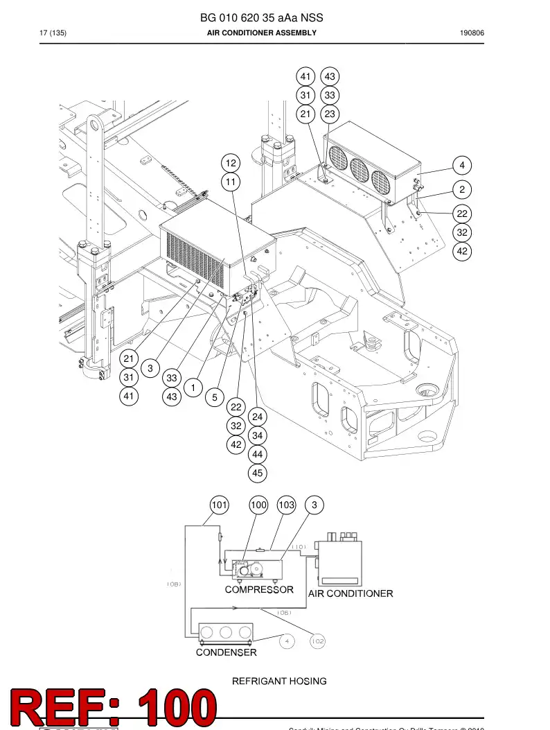BG00765646a BG 007 656 46a Hose, Refrigeration - Sandvik Technical Drawing