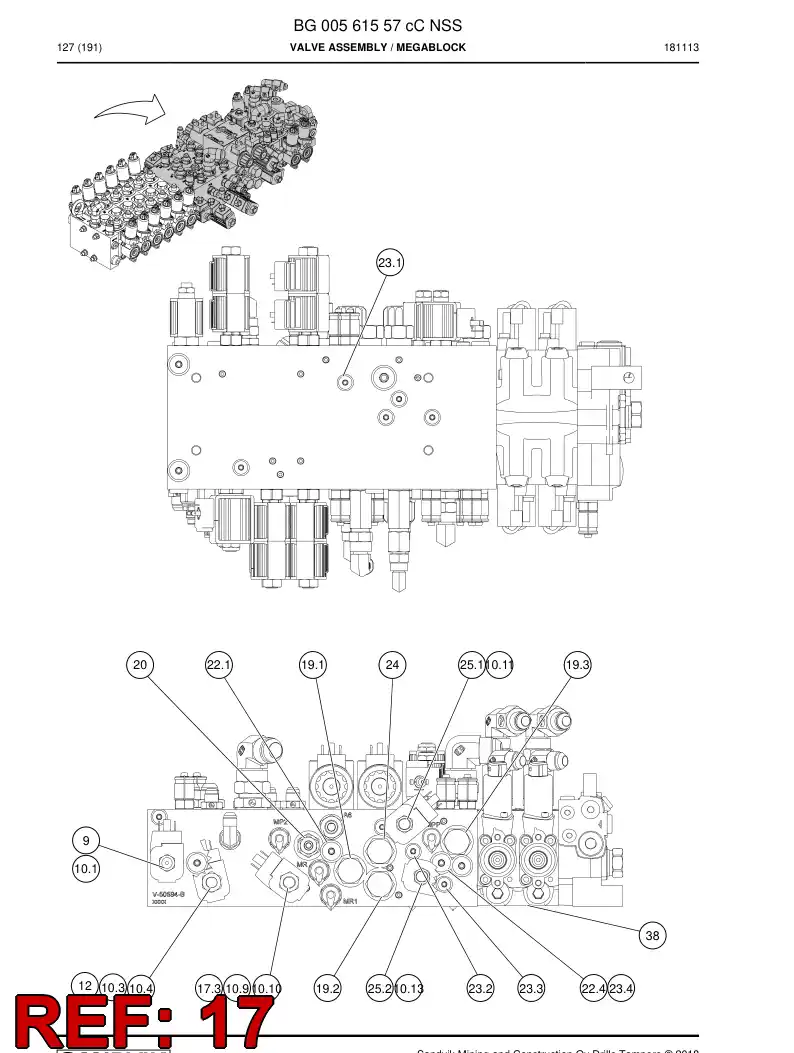 BG00765925a BG 007 659 25a Valve, Directional - Sandvik Technical Drawing