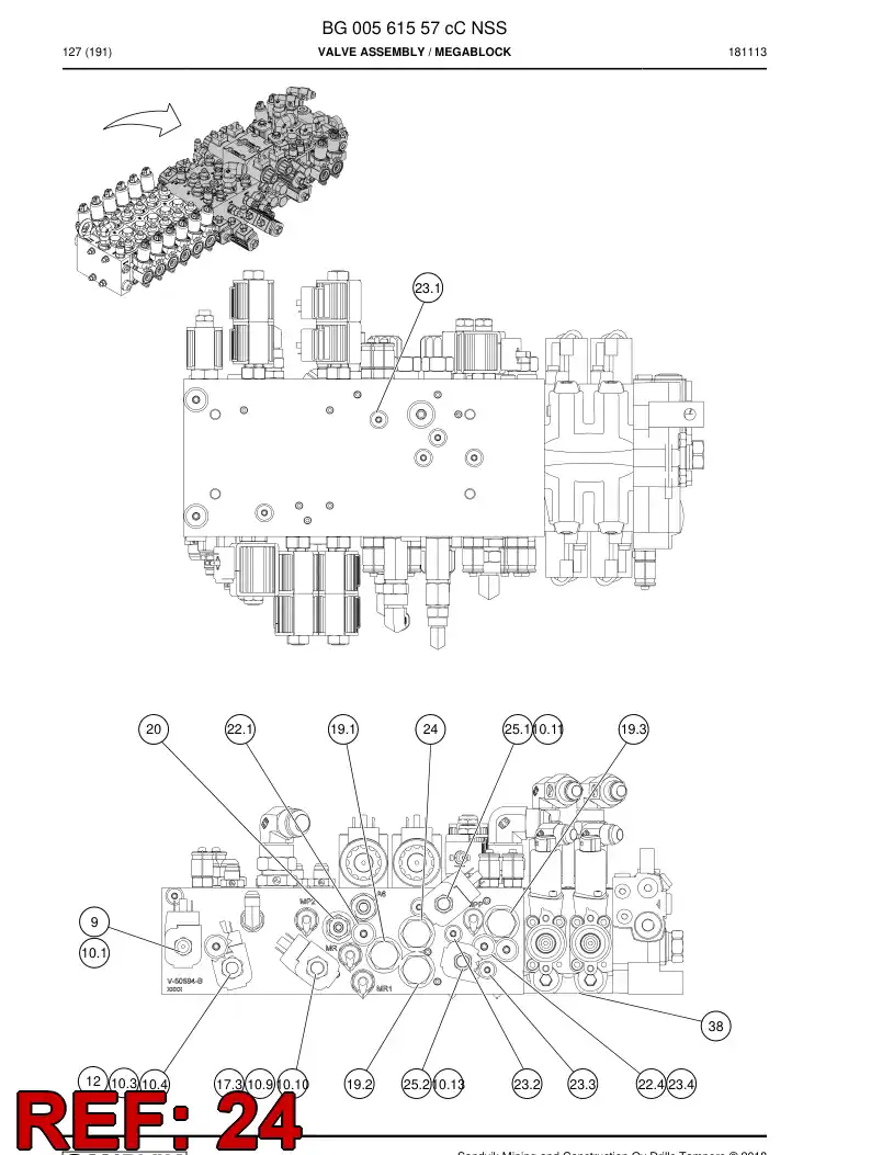 BG00765952a BG 007 659 52a Valve, Logic Element - Sandvik Technical Drawing