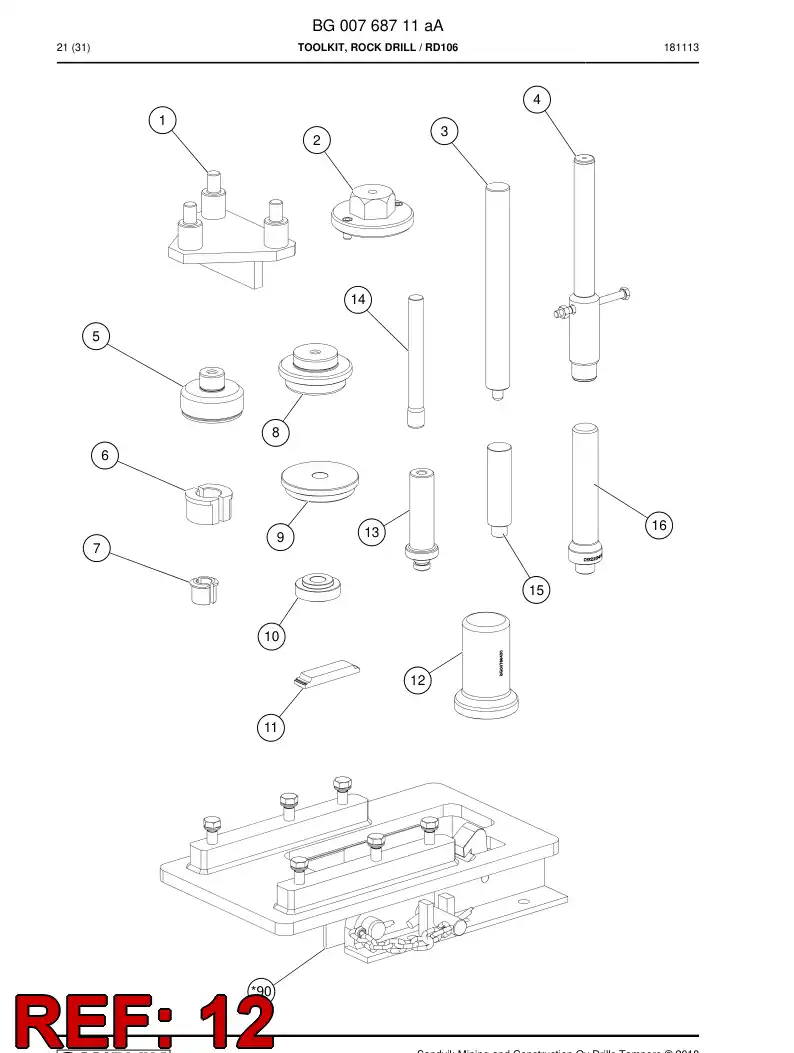 BG00766430a BG 007 664 30a Punch - Sandvik Technical Drawing