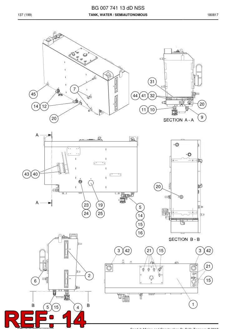 BG00766552a BG 007 665 52a Reducer - Sandvik Technical Drawing