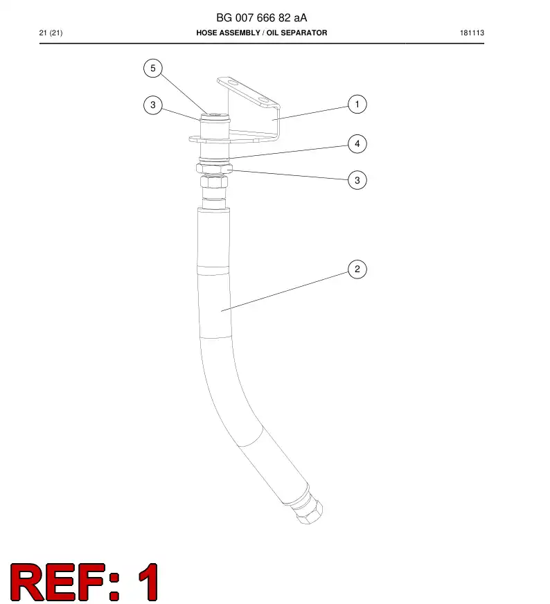 BG00766659a BG 007 666 59a Bracket, Hose - Sandvik Technical Drawing