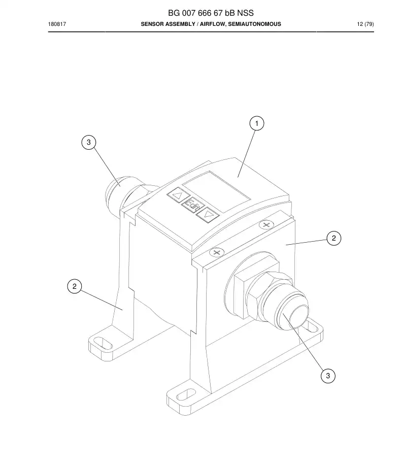 BG00766667b BG 007 666 67b Sensor Assembly - Sandvik Technical Drawing