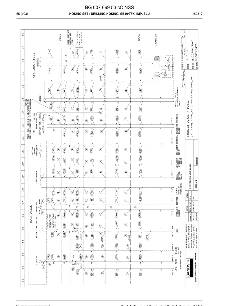 BG00766953c BG 007 669 53c Hosing Set - Sandvik Technical Drawing