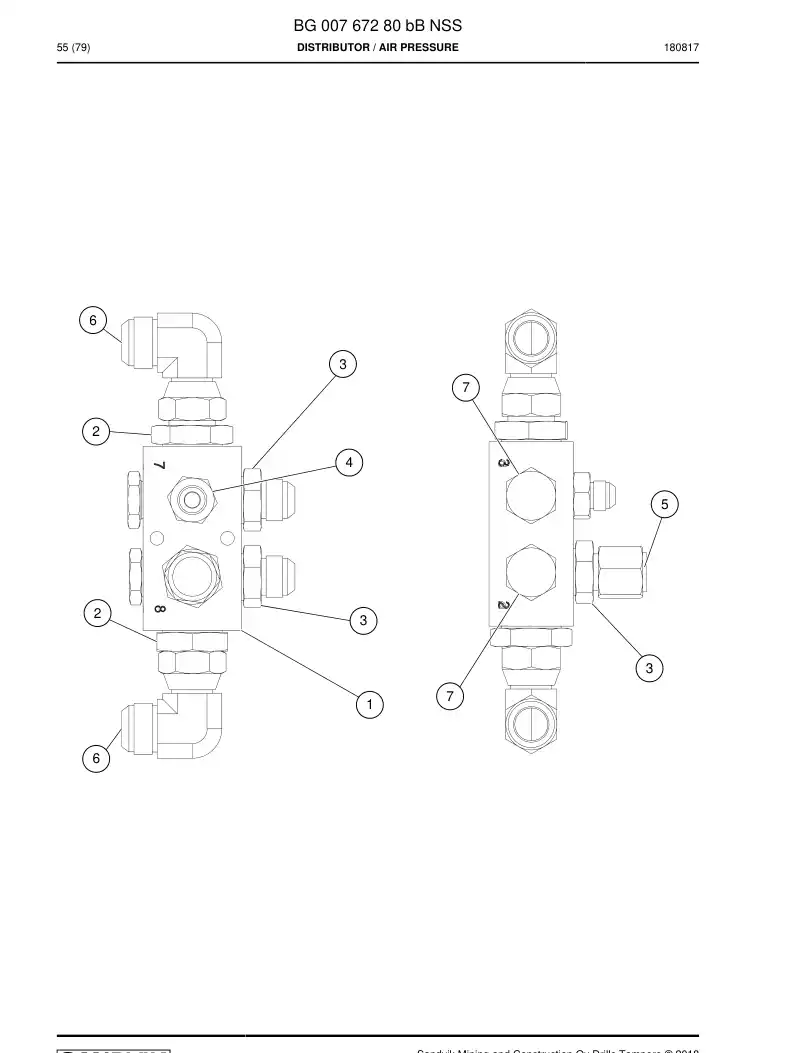 BG00767280b BG 007 672 80b Distributor - Sandvik Technical Drawing