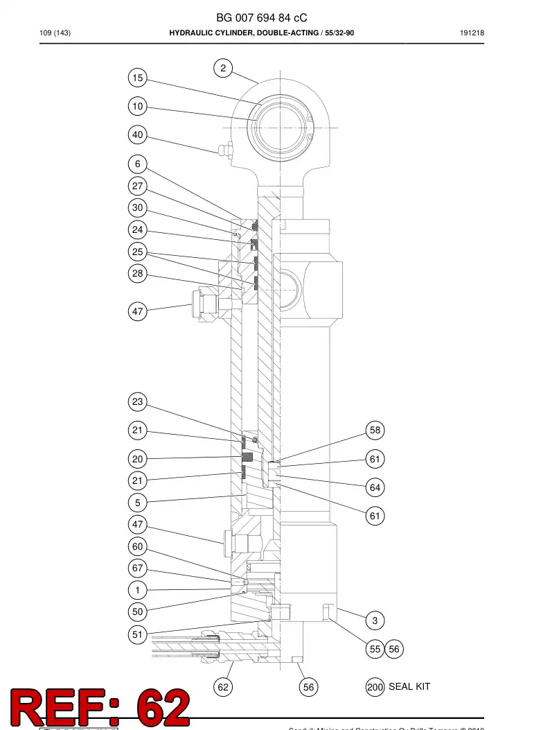 BG00767438b BG 007 674 38b Gland, Cable, Metallic - Sandvik Technical Drawing
