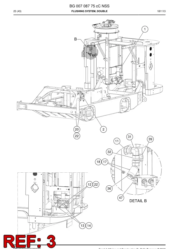 BG00767535a BG 007 675 35a Plate, Bulkhead - Sandvik Technical Drawing