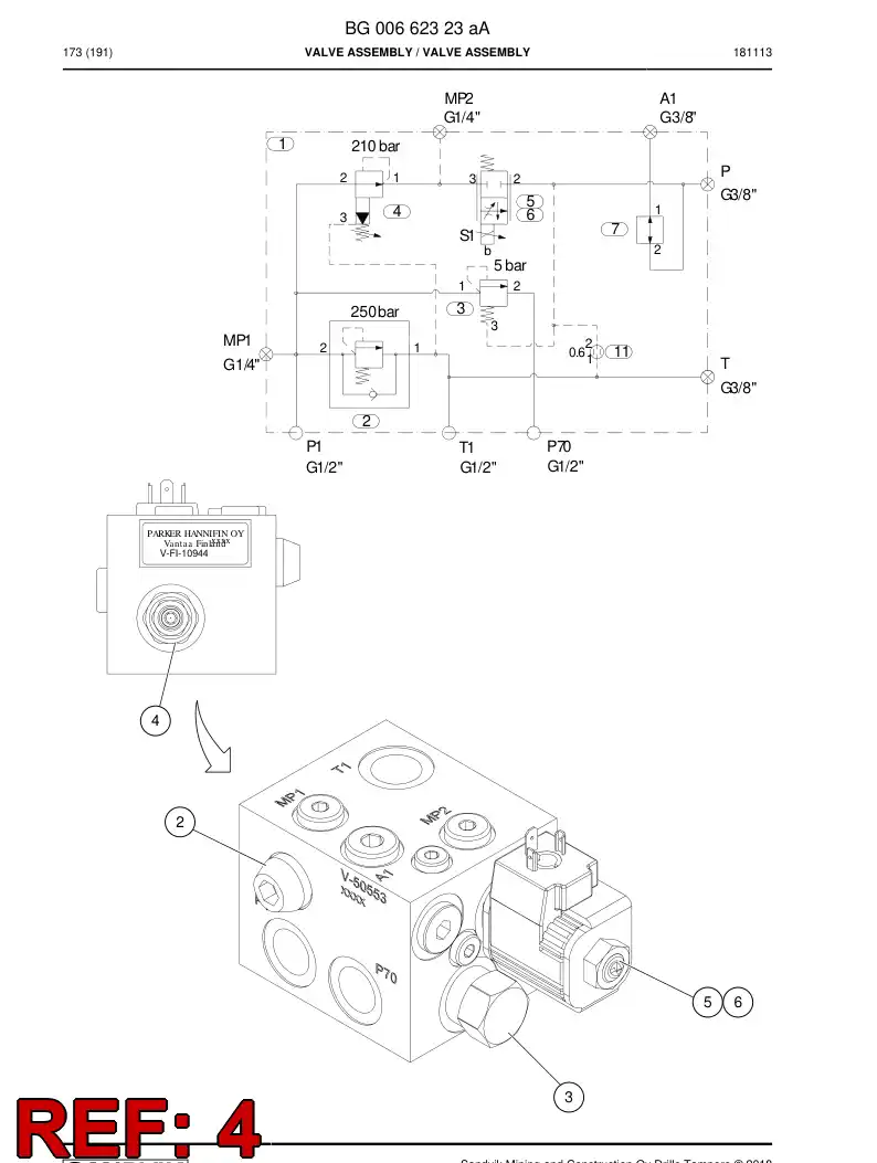 BG00767968a BG 007 679 68a Valve, Pressure Reducing - Sandvik Technical Drawing