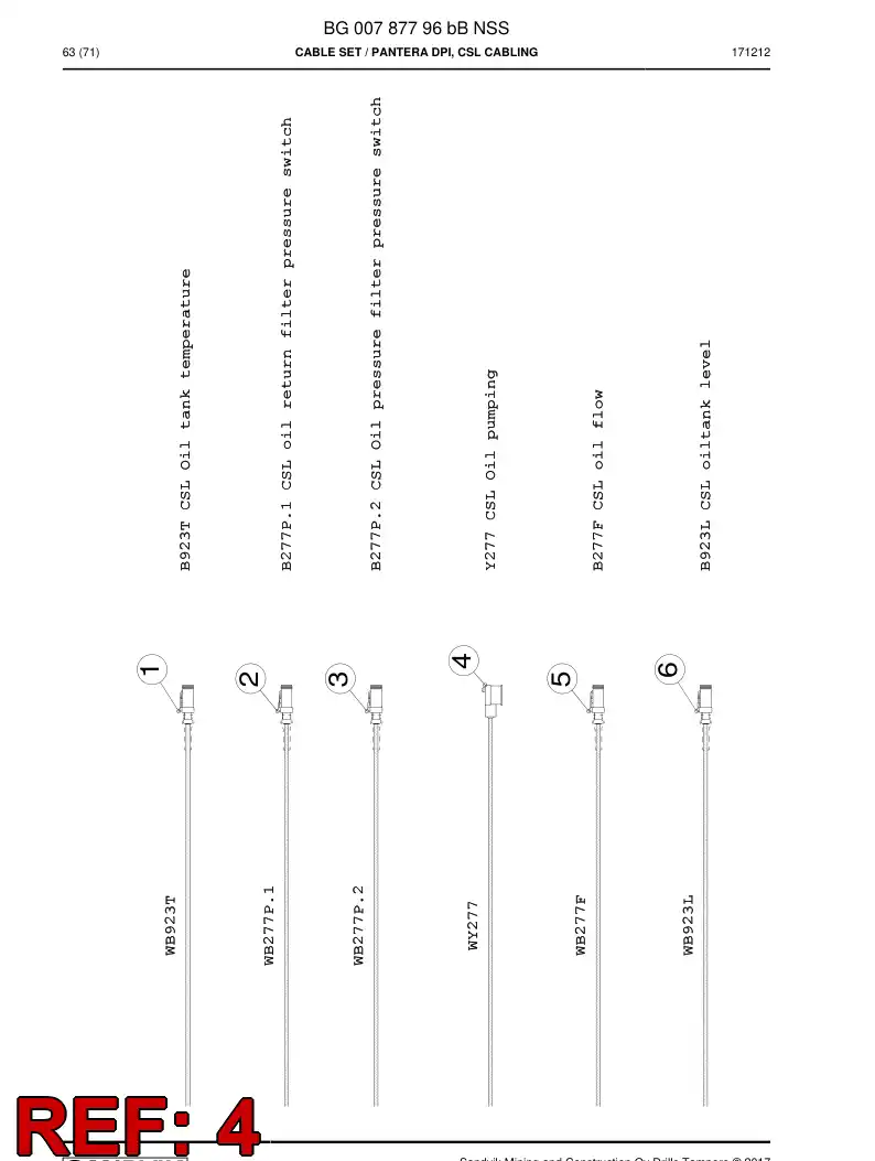 BG00768410a BG 007 684 10a Cable Assembly - Sandvik Technical Drawing