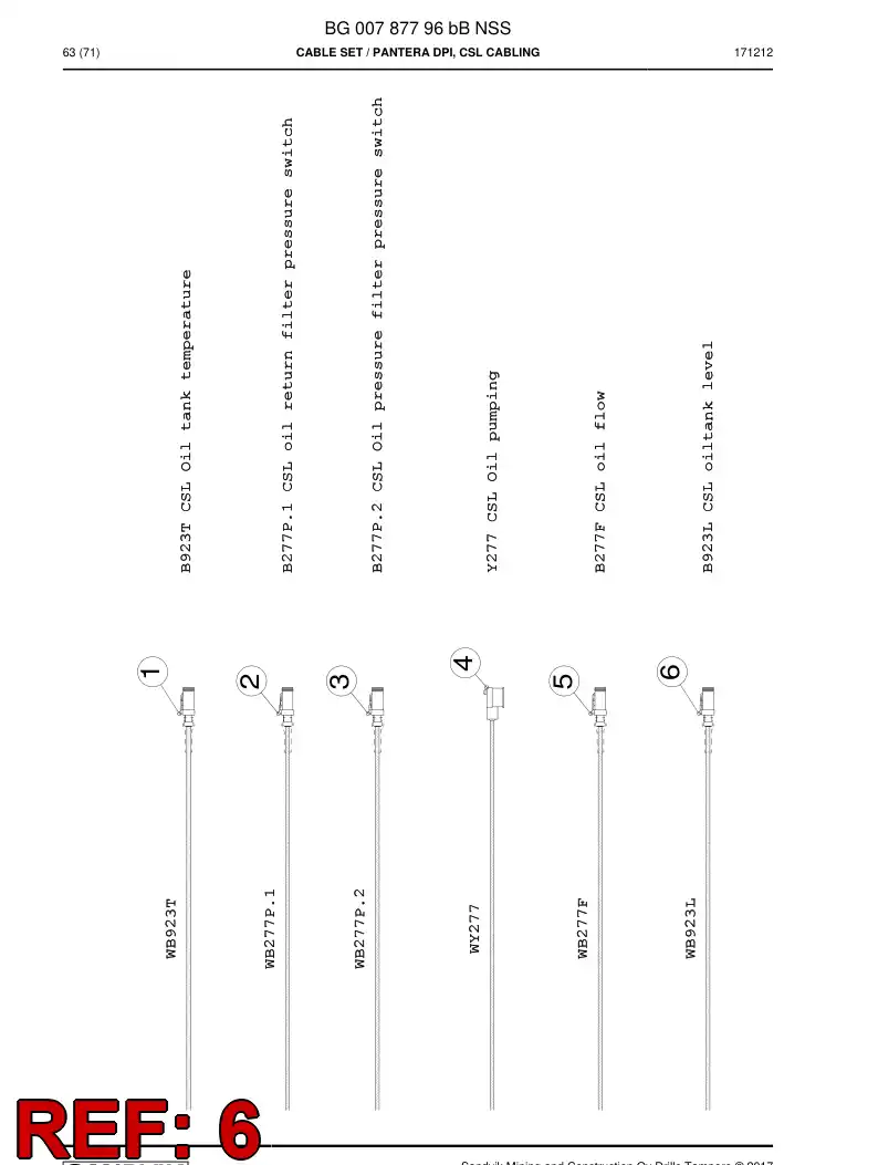 BG00768441b BG 007 684 41b Cable Assembly - Sandvik Technical Drawing
