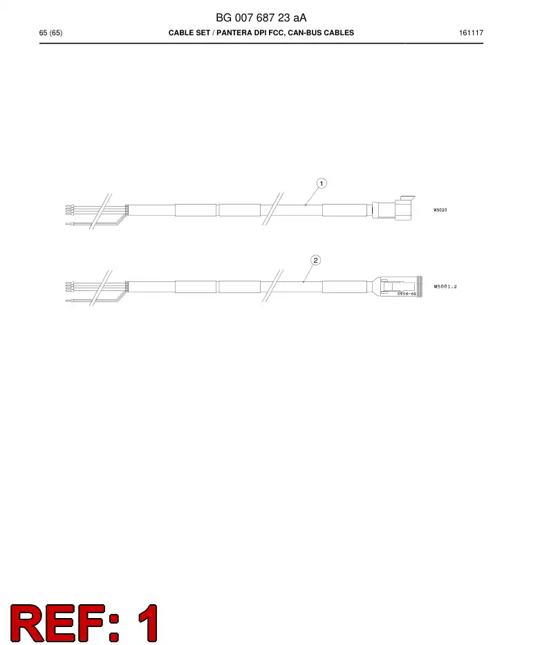 BG00768660a BG 007 686 60a Cable Assembly - Sandvik Technical Drawing