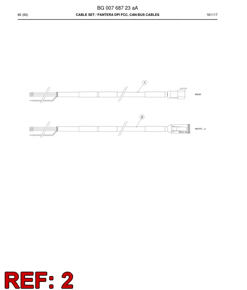 BG00768721a BG 007 687 21a Cable Assembly - Sandvik Technical Drawing