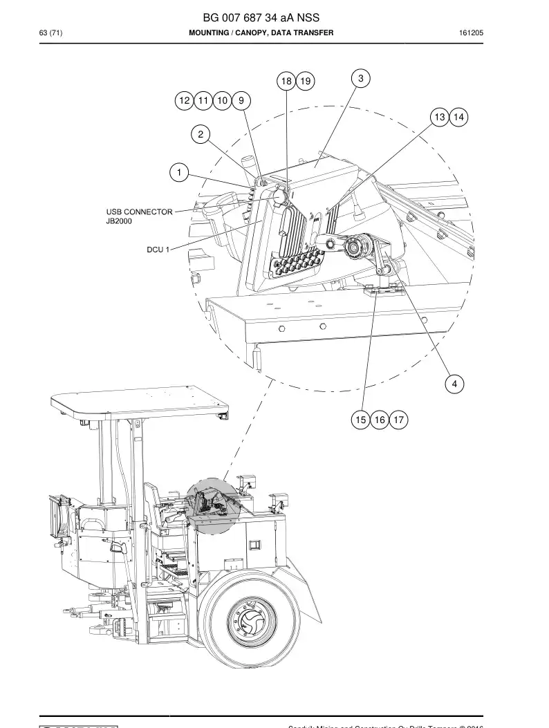 BG00768734a BG 007 687 34a Mounting - Sandvik Technical Drawing