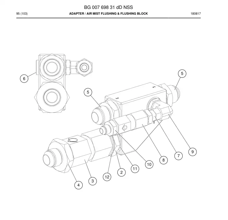 BG00769831d BG 007 698 31d Adapter - Sandvik Technical Drawing