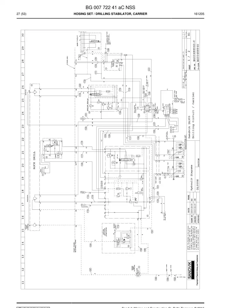 BG00772241a BG 007 722 41a Hosing Set - Sandvik Technical Drawing