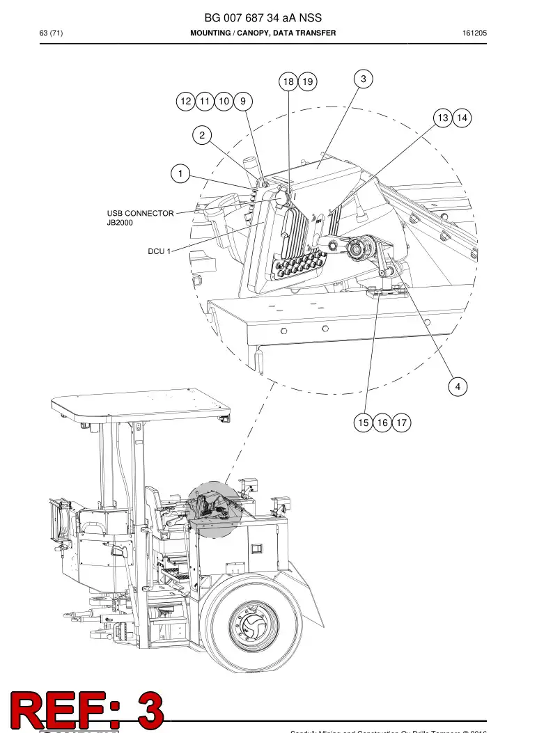 BG00772283a BG 007 722 83a Bracket - Sandvik Technical Drawing