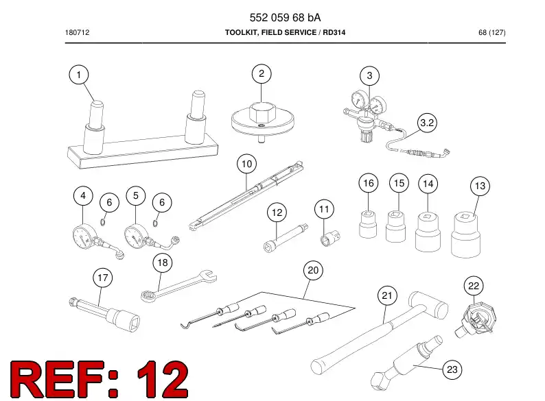 BG00772912a BG 007 729 12a Bar, Extension - Sandvik Technical Drawing