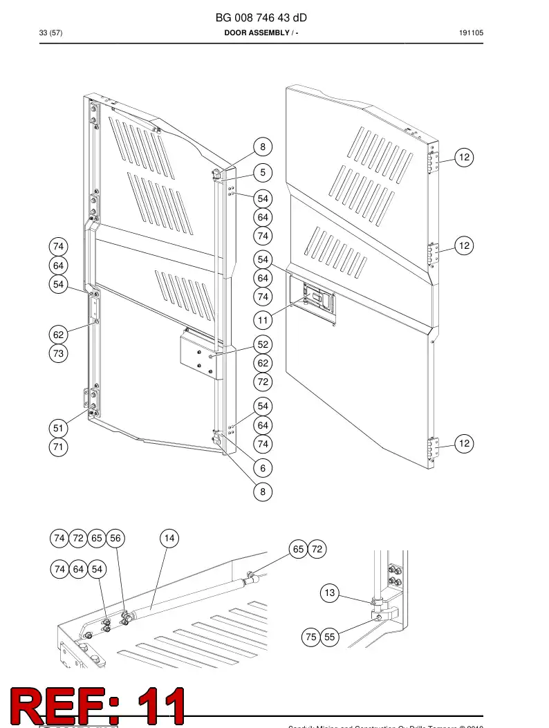 BG00773323a BG 007 733 23a Lock - Sandvik Technical Drawing