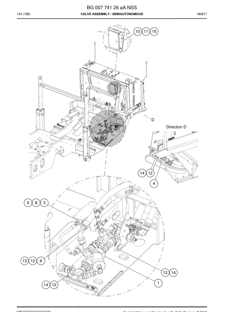 BG00774126a BG 007 741 26a Valve Assembly - Sandvik Technical Drawing