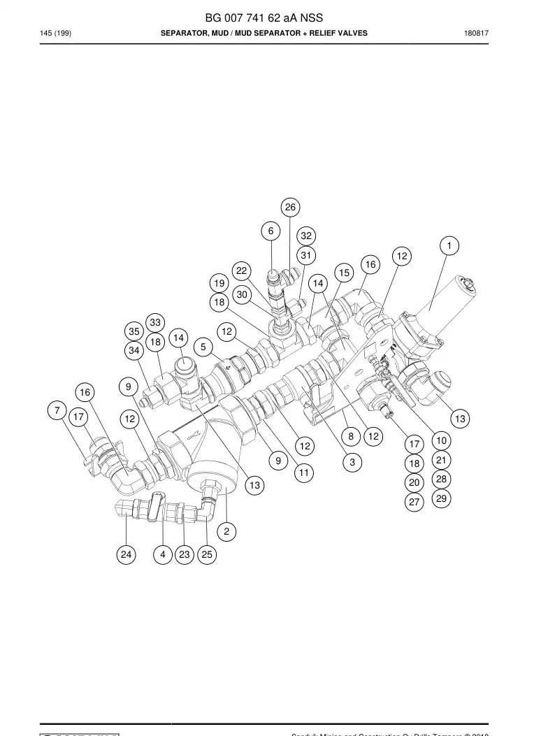 BG00774162a BG 007 741 62a Separator, Mud - Sandvik Technical Drawing