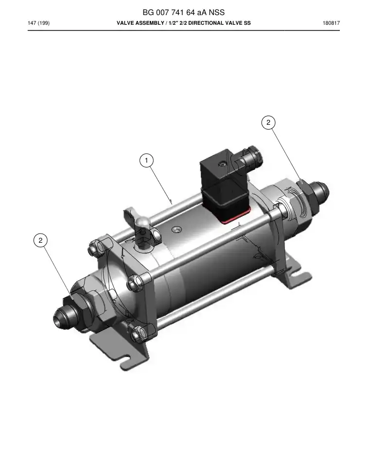 BG00774164a BG 007 741 64a Valve Assembly - Sandvik Technical Drawing