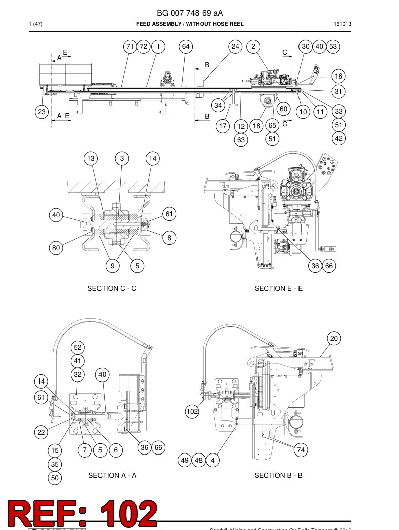 BG00776625a BG 007 766 25a Plate - Sandvik Technical Drawing