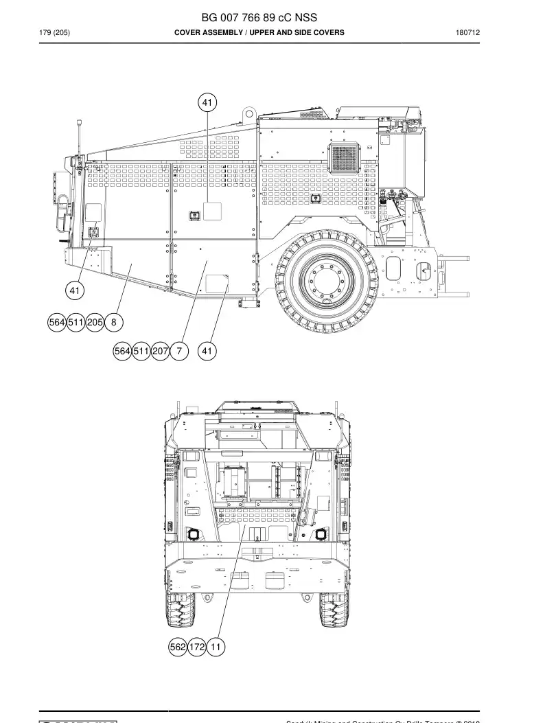 BG00776689c BG 007 766 89c Cover Assembly - Sandvik Technical Drawing