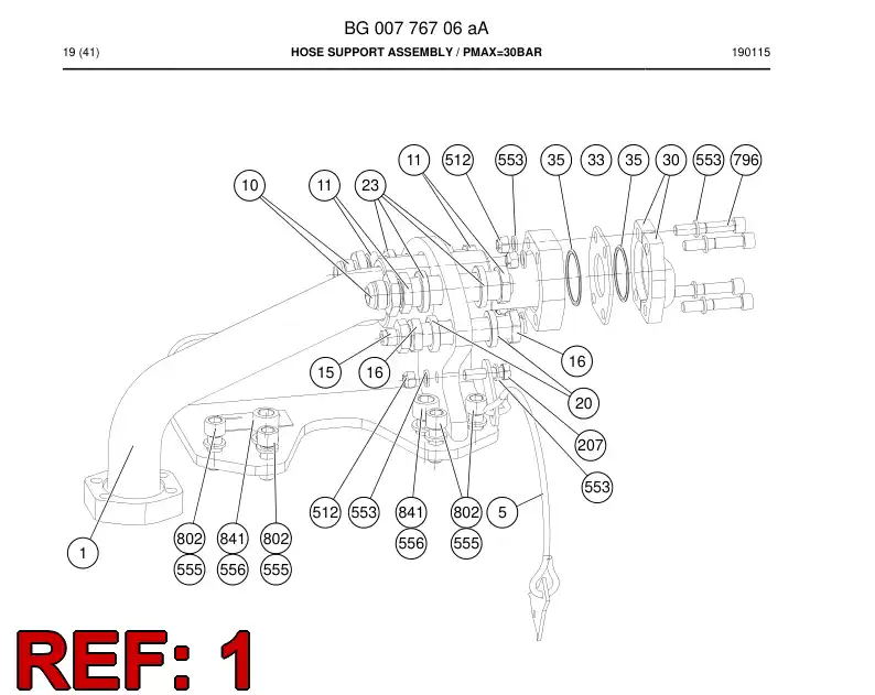 BG00776713a BG 007 767 13a Pipe, Flushing - Sandvik Technical Drawing