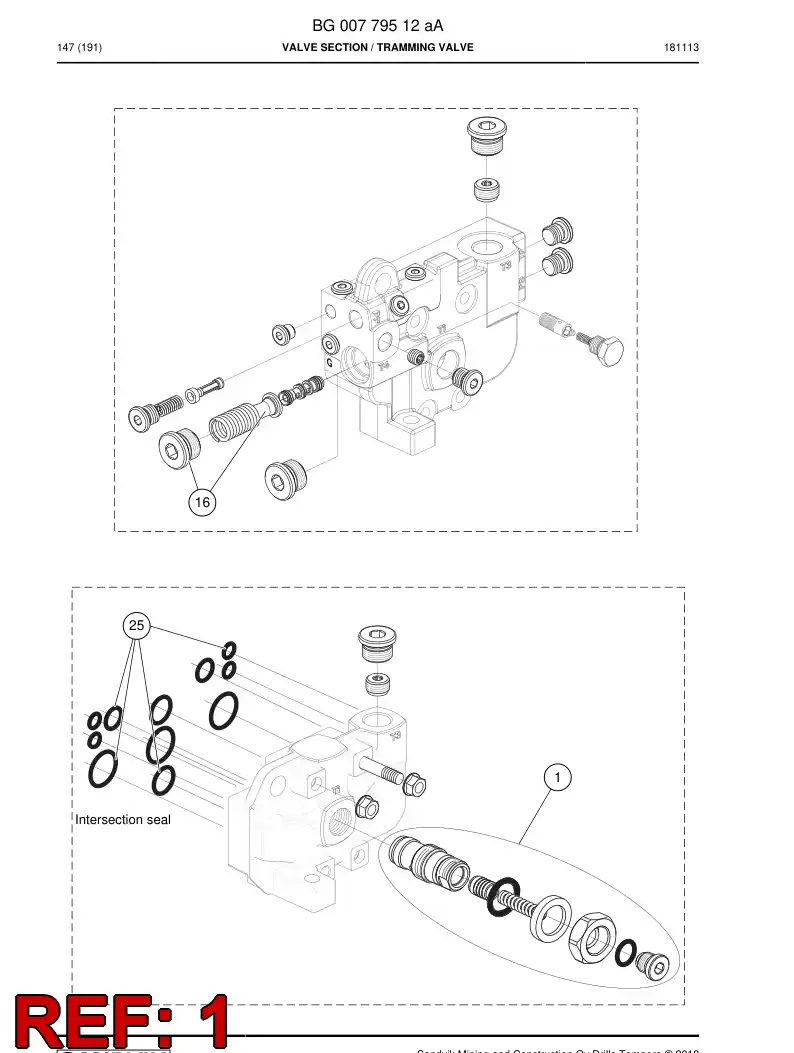 BG00779524a BG 007 795 24a Valve, Drain - Sandvik Technical Drawing