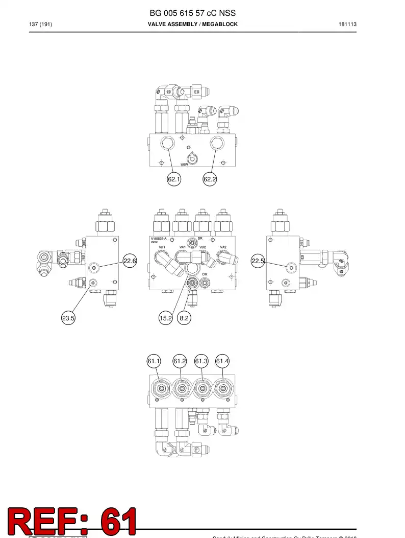 BG00779666a BG 007 796 66a Valve, Counterbalance - Sandvik Technical Drawing