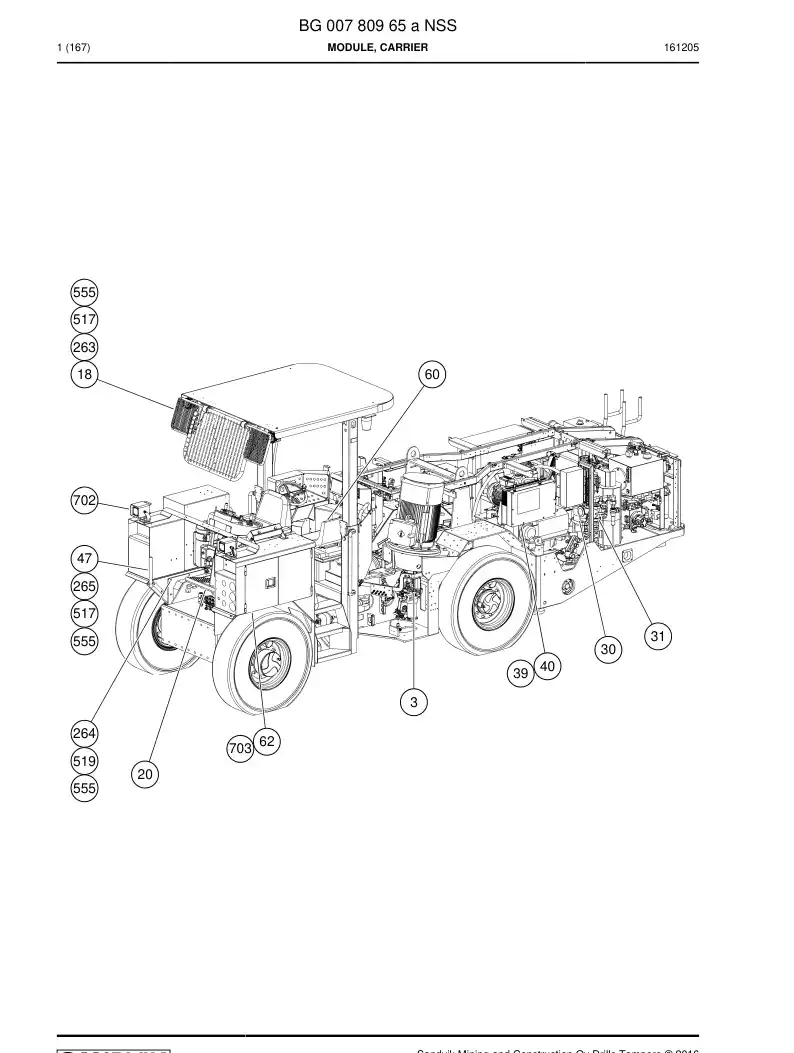 BG00780965a BG 007 809 65a Module, Carrier - Sandvik Technical Drawing