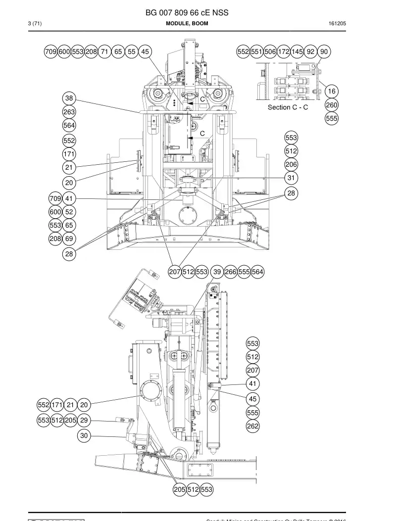 BG00780966c BG 007 809 66c Module, Boom - Sandvik Technical Drawing