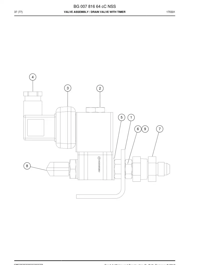 BG00781664c BG 007 816 64c ASSEMBLY DA VLVULA - Sandvik Technical Drawing