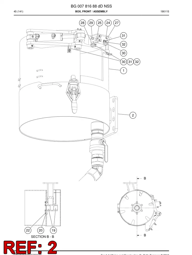 BG00781692a BG 007 816 92a Support - Sandvik Technical Drawing