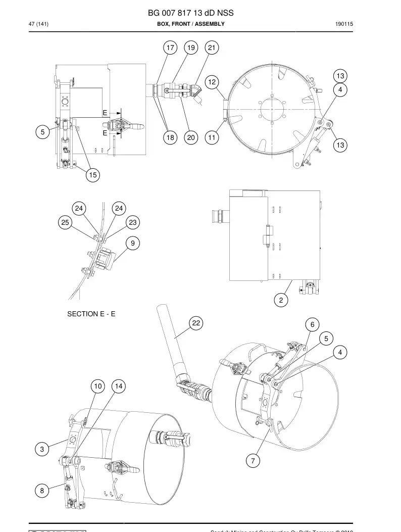 BG00781713d BG 007 817 13d Box, Front - Sandvik Technical Drawing