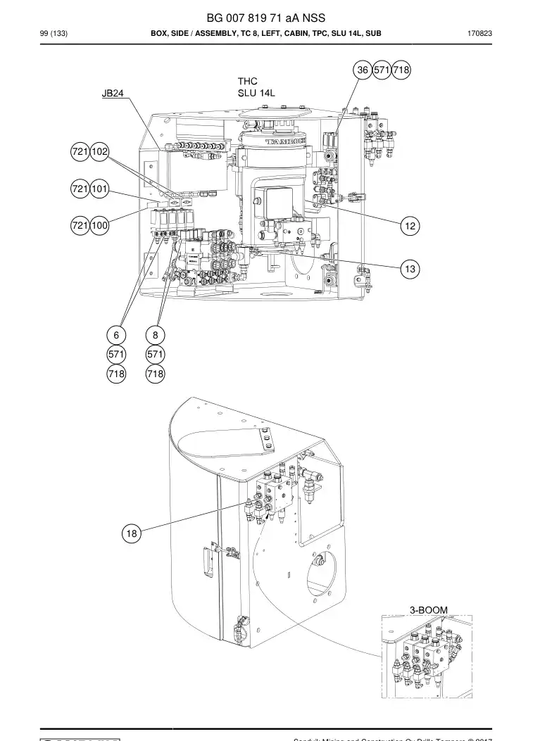 BG00781971a BG 007 819 71a Box, Side - Sandvik Technical Drawing