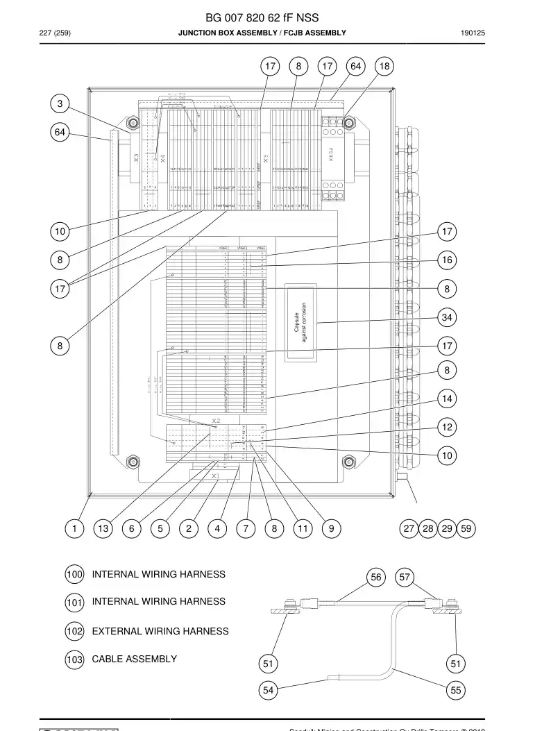BG00782062f BG 007 820 62f Junction Box Assembly - Sandvik Technical Drawing