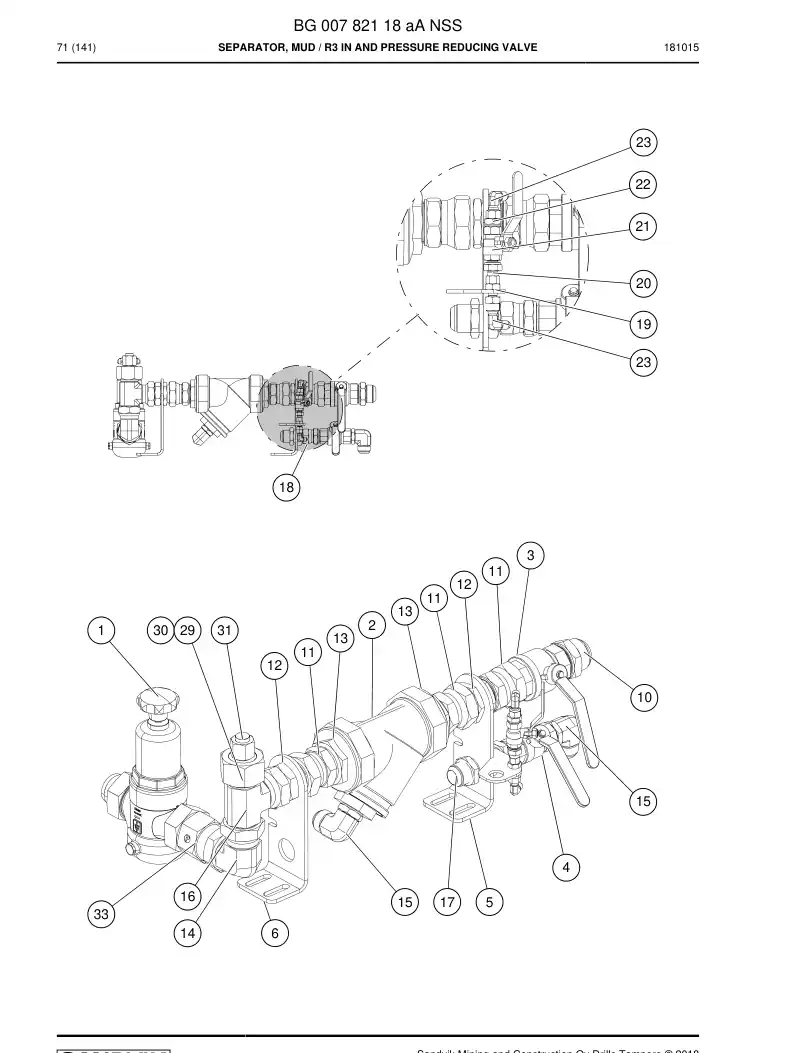 BG00782118a BG 007 821 18a Separator, Mud - Sandvik Technical Drawing
