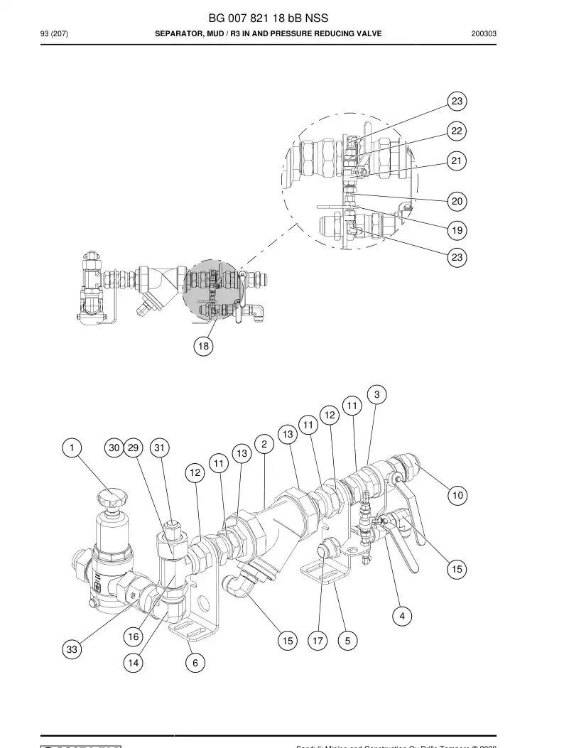 BG00782118b BG 007 821 18b Separator, Mud - Sandvik Technical Drawing